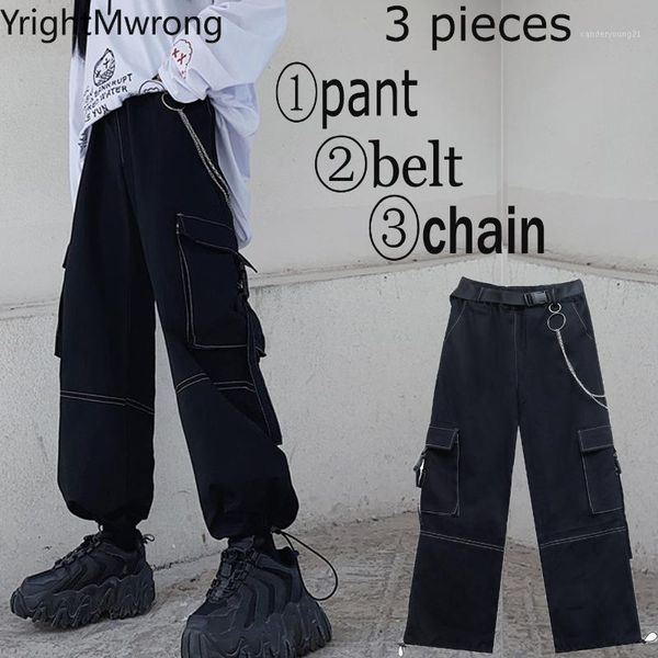 women's pants & capris side ribbon belt strap cargo pocket stitch sewing women streetwear high waist harajuku jogger pant with chain ko, Black;white
women's pants & capris side ribbon belt strap cargo pocket stitch sewing women streetwear high waist harajuku jogger pant with chain ko, Black;white