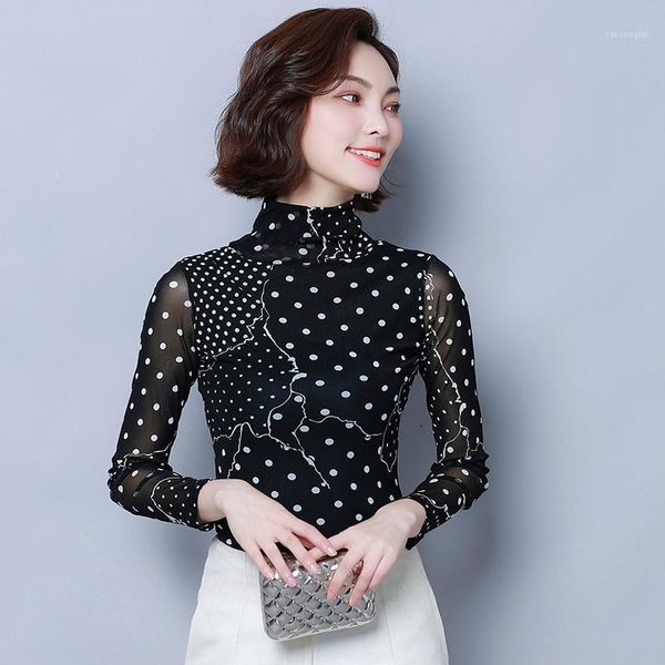 plus size 2019 new women shirts full sleeve polka dot turtleneck slim blouse shirt black 99251, White
plus size 2019 new women shirts full sleeve polka dot turtleneck slim blouse shirt black 99251, White