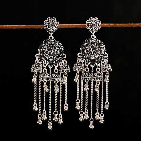 dangle & chandelier women's ethnic long tassel earrings retro round jhumka classic vintage bell wedding jewelry bijoux, Silver
dangle & chandelier women's ethnic long tassel earrings retro round jhumka classic vintage bell wedding jewelry bijoux, Silver