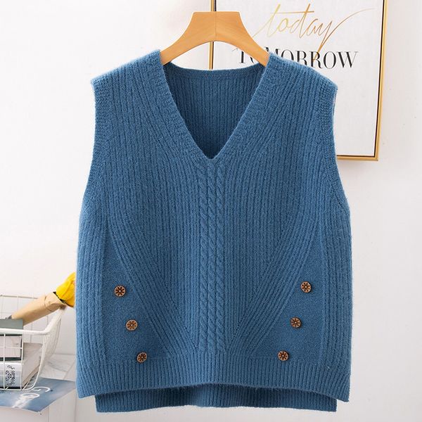 2021 new autumn women waistcoat womens elegant v-neck pullover knitting plus size lady sleeveless sweater vest y448 1vw1, Black;white
2021 new autumn women waistcoat womens elegant v-neck pullover knitting plus size lady sleeveless sweater vest y448 1vw1, Black;white