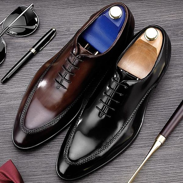2020 new arrivla genuine leather men's oxfords formal dress round toe lace-up man flats luxury designer cow male shoes bql55, Black
2020 new arrivla genuine leather men's oxfords formal dress round toe lace-up man flats luxury designer cow male shoes bql55, Black