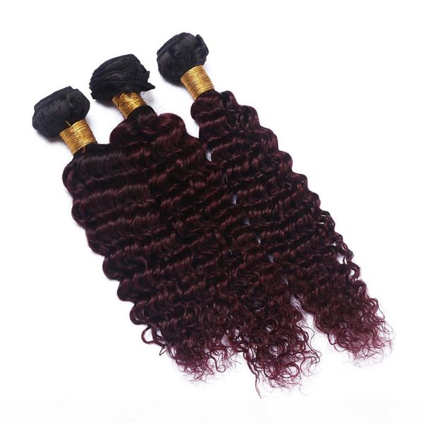 two tone #1b 99j wine red ombre virgin brazilian human hair bundles deep wave wavy double wefts ombre burgundy human hair weave extensions, Black;brown
two tone #1b 99j wine red ombre virgin brazilian human hair bundles deep wave wavy double wefts ombre burgundy human hair weave extensions, Black;brown