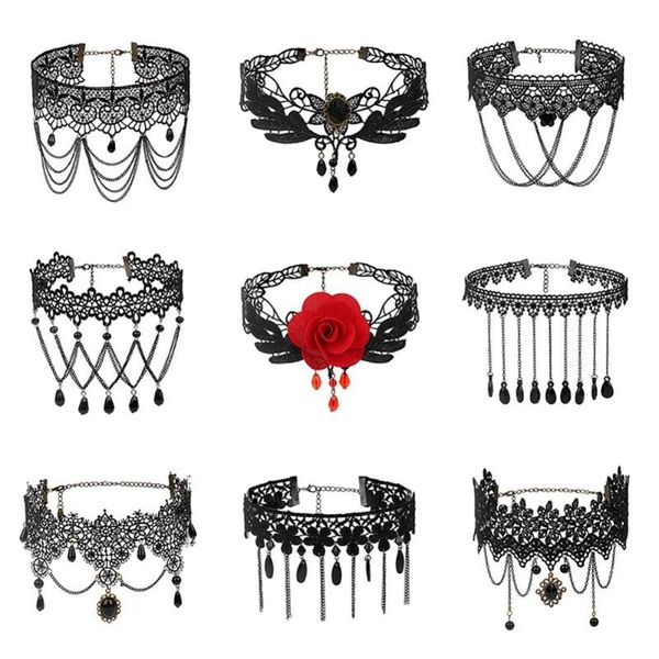 chokers hollow out big rose flower punk handmade tassels necklace gothic lolita black lace short chain choker wedding jewelry gift, Golden;silver
chokers hollow out big rose flower punk handmade tassels necklace gothic lolita black lace short chain choker wedding jewelry gift, Golden;silver