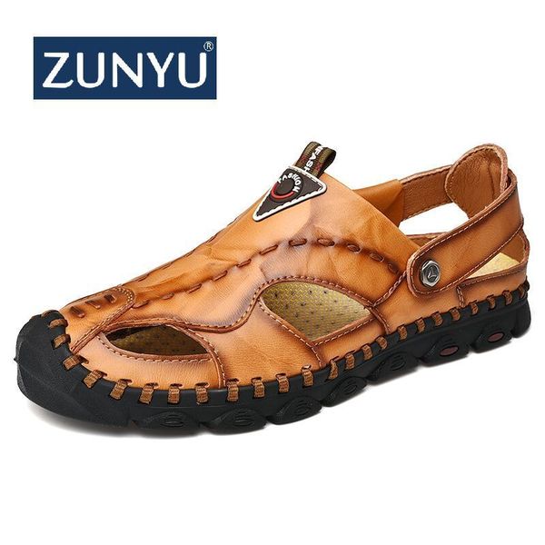 zunyu new men casual leather sandals outdoor summer handmade beach shoes for male breathable footwear slip on walking sandals y200702, Black
zunyu new men casual leather sandals outdoor summer handmade beach shoes for male breathable footwear slip on walking sandals y200702, Black