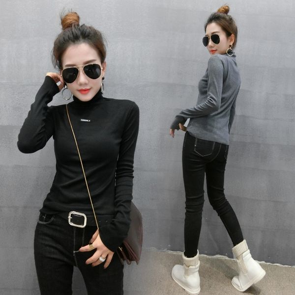 2020 autumn winter t- frosted high collar bottoming shirt fashion versatile letters show thin long sleeve t-shirt trend vg2g4, White
2020 autumn winter t- frosted high collar bottoming shirt fashion versatile letters show thin long sleeve t-shirt trend vg2g4, White