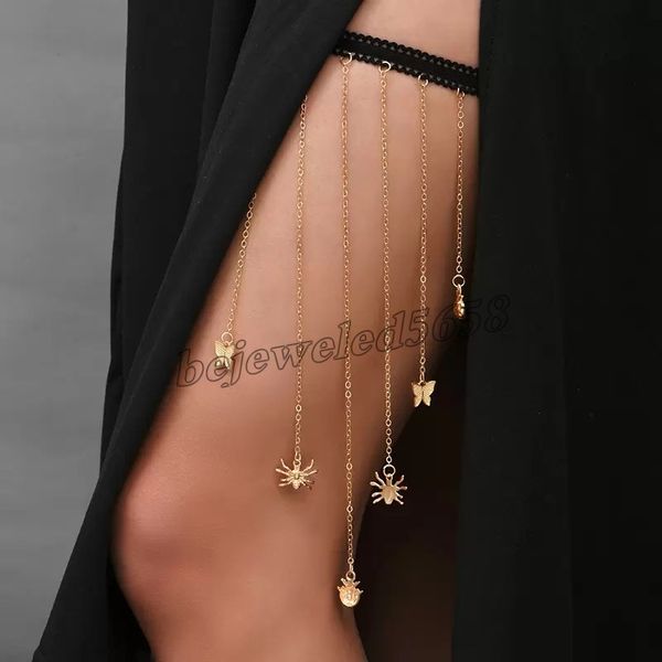 simple fashion accessories female gold color metal chain tassel leg chain for women cute spider butterfly beetle insect thigh chain body jew, Silver
simple fashion accessories female gold color metal chain tassel leg chain for women cute spider butterfly beetle insect thigh chain body jew, Silver