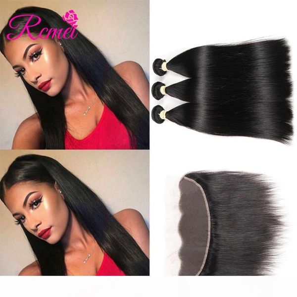 rcmei straight human hair 3 bundle with lace frontal closure nutural black 8-28inch straight hair extension indian hair bundles with closure, Black;brown
rcmei straight human hair 3 bundle with lace frontal closure nutural black 8-28inch straight hair extension indian hair bundles with closure, Black;brown