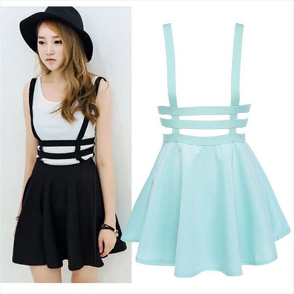 new skirt women summer size pleated mini skater cute suspender clothes straps high waist skirt, Black
new skirt women summer size pleated mini skater cute suspender clothes straps high waist skirt, Black