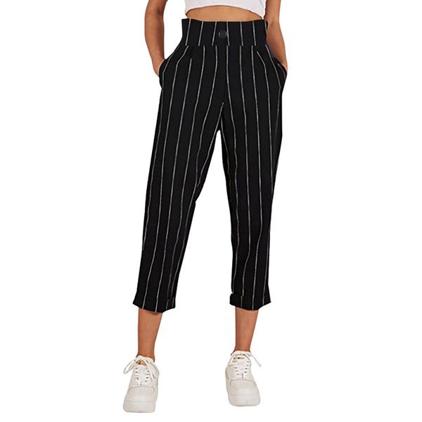 fashion striped ankle length women pants elastic waist pocket pants women office ladies casual pants spodnie damskie 1020, Black;white
fashion striped ankle length women pants elastic waist pocket pants women office ladies casual pants spodnie damskie 1020, Black;white