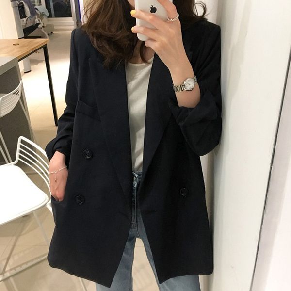 hodisytian 2020 fashion blazer for women casual black color suits leisure female chic jacket outerwear long sleeve blaser lj201214, White;black
hodisytian 2020 fashion blazer for women casual black color suits leisure female chic jacket outerwear long sleeve blaser lj201214, White;black