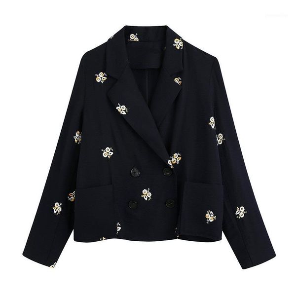 women's suits & blazers stylish double breasted floral embroidery blazer coat women long sleeve pockets female outerwear chic 1, White;black
women's suits & blazers stylish double breasted floral embroidery blazer coat women long sleeve pockets female outerwear chic 1, White;black