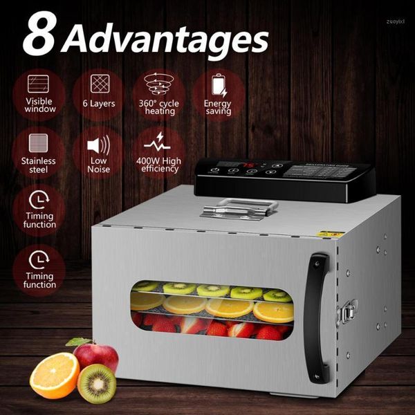 dehydrators kwasyo 6 trays dehydrator fruit drying machine dryer for vegetables dried meat stainless ste1
