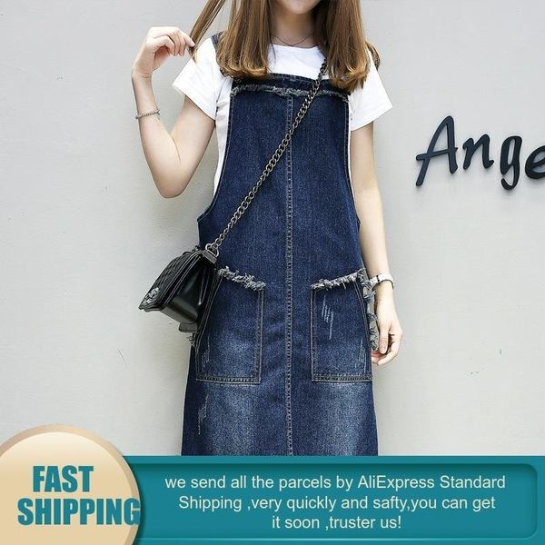 casual loose overalls dresses summer women denim sundress female solid adjustable strap jeans dress plus size 4xl y200805, Black;pink
casual loose overalls dresses summer women denim sundress female solid adjustable strap jeans dress plus size 4xl y200805, Black;pink