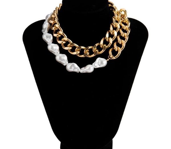 steampunk chain necklace for women bohemia layered big baroque pearl choker necklace punk lovers rock collar jewelry11, Golden;silver
steampunk chain necklace for women bohemia layered big baroque pearl choker necklace punk lovers rock collar jewelry11, Golden;silver