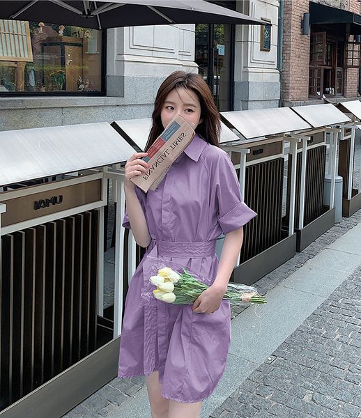 2021 new hong kong style dress mid-length women summer white waist show thin tie shirt temperament iytr, Black;gray
2021 new hong kong style dress mid-length women summer white waist show thin tie shirt temperament iytr, Black;gray