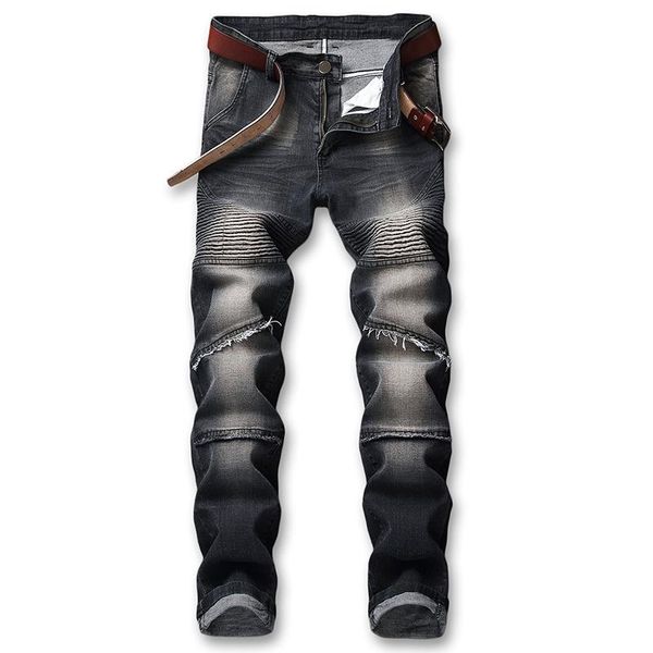 men's jeans 2d wear large-size loose stretch black straight-leg motorcycle trousers, Blue
men's jeans 2d wear large-size loose stretch black straight-leg motorcycle trousers, Blue