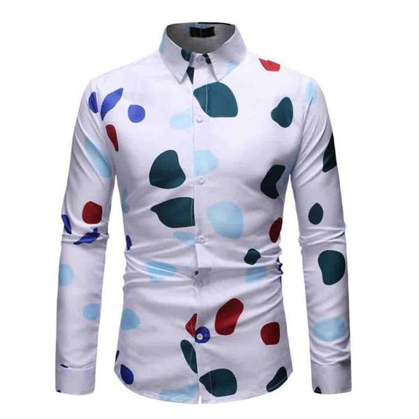 men's dress shirts vogue turn-down collar men tide printed male button slim fit long sleeve streetwear shirt, White;black
men's dress shirts vogue turn-down collar men tide printed male button slim fit long sleeve streetwear shirt, White;black