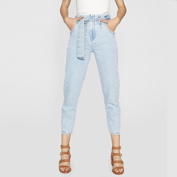 new belt, pencil pants and jeans for women in autumn 2019, Blue