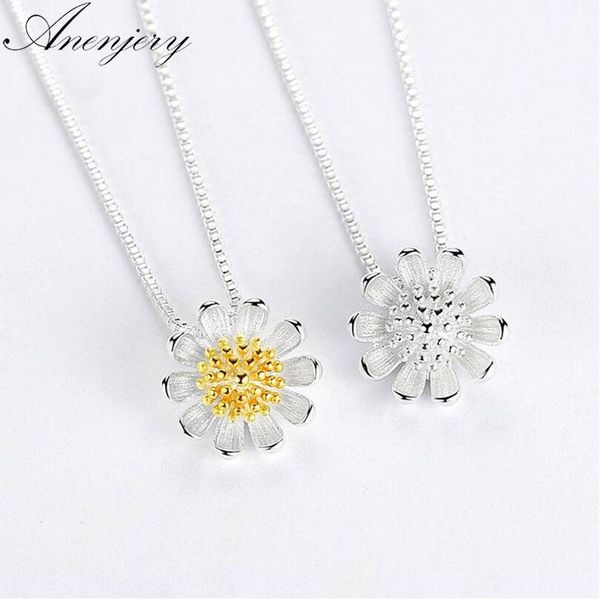 chains anenjery 925 sterling silver necklace for women daisy sunflower pendant clavicle collares summer jewelry s-n205 
chains anenjery 925 sterling silver necklace for women daisy sunflower pendant clavicle collares summer jewelry s-n205