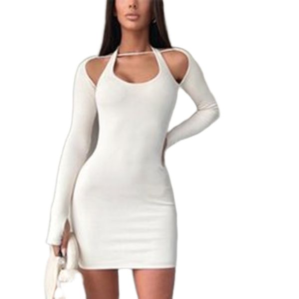 casual dresses women's design sense hollow out u-neck hanging neck long sleeve dress hip wrap skirt, Black;gray
casual dresses women's design sense hollow out u-neck hanging neck long sleeve dress hip wrap skirt, Black;gray