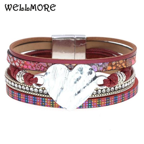 wellmore leather bracelets for women magnet heart bracelets & bangles elegant multilayer wide wrap bracelet fashion jewelry, Golden;silver
wellmore leather bracelets for women magnet heart bracelets & bangles elegant multilayer wide wrap bracelet fashion jewelry, Golden;silver