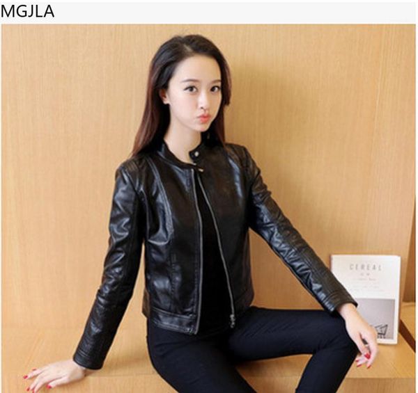 states short slimming high-quality water-washed leather jacket women's small coat large size leather jacket jaket women1, Black;brown 
states short slimming high-quality water-washed leather jacket women's small coat large size leather jacket jaket women1, Black;brown