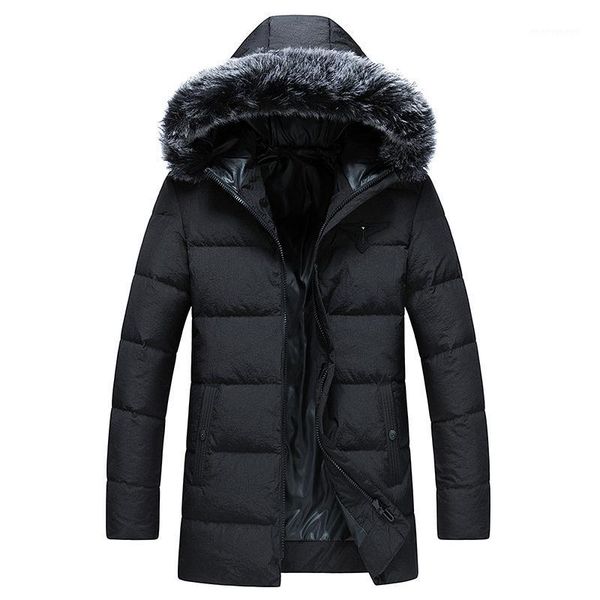 men's down & parkas winter 90% white duck jacket coat for men fur collar warm zipper pocket thickening hooded men's long doudoune, Black
men's down & parkas winter 90% white duck jacket coat for men fur collar warm zipper pocket thickening hooded men's long doudoune, Black