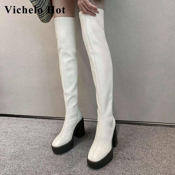 vichelo platform round toe super high heel stretch boots onlinestar recommend catwalk mature lady over-the-knee boots l30, Black
vichelo platform round toe super high heel stretch boots onlinestar recommend catwalk mature lady over-the-knee boots l30, Black