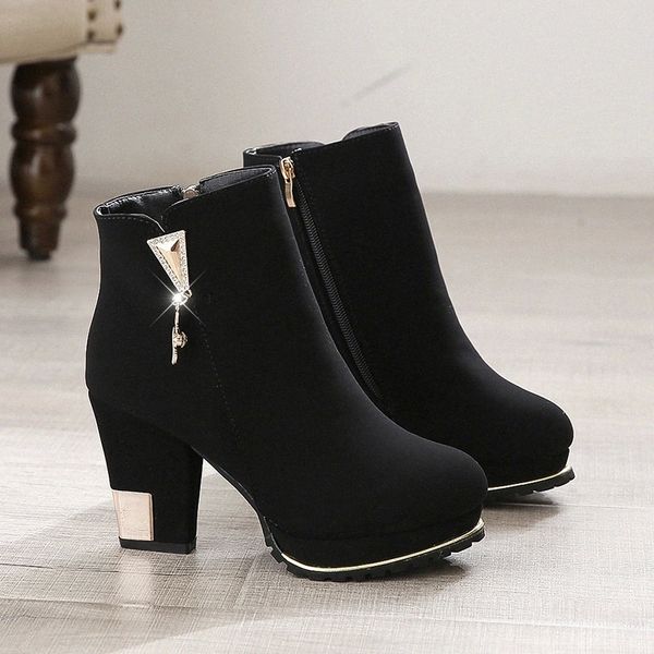 2019 new ankle boots women platform high heels female side zipper short boot casual ladies velvet warm rhinestone botas mujer #j05f, Black
2019 new ankle boots women platform high heels female side zipper short boot casual ladies velvet warm rhinestone botas mujer #j05f, Black