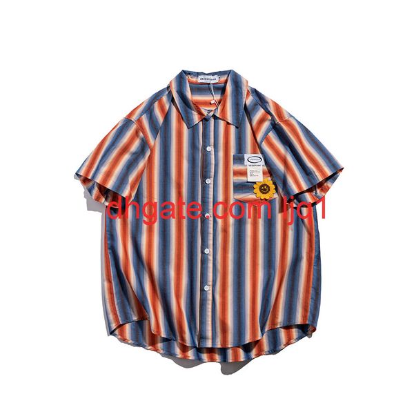 gradient stripe short sleeve shirt men's fashion half sleeve lapel shirt street trend 5-sleeve, White;black
gradient stripe short sleeve shirt men's fashion half sleeve lapel shirt street trend 5-sleeve, White;black