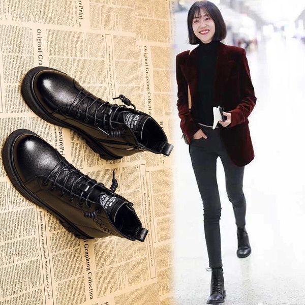 boots women's british style spring and autumn single short boots winter plush leather short tube leather medium, Black
boots women's british style spring and autumn single short boots winter plush leather short tube leather medium, Black