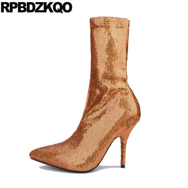 crossdresser gold glitter boots sequin big size 12 44 pointed toe 13 45 stiletto mid calf high heel shoes women new, Black
crossdresser gold glitter boots sequin big size 12 44 pointed toe 13 45 stiletto mid calf high heel shoes women new, Black