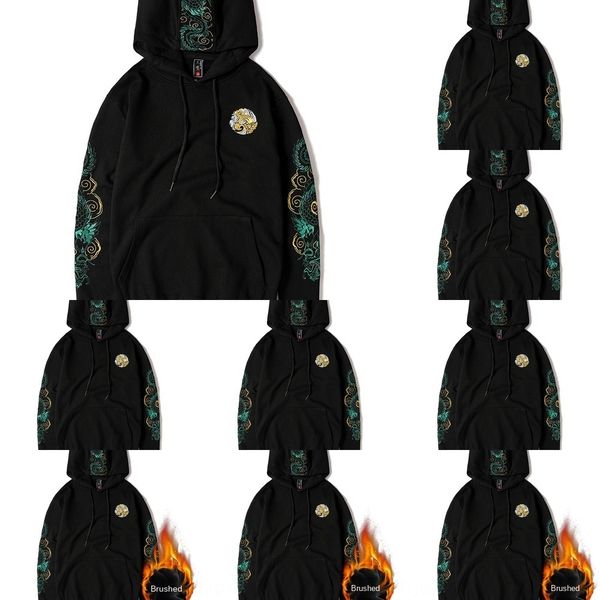 autumn chinese dragon embroidery cotton national tide clothes pullovernational pullover large size pullover men's lovers hooded sweater, Black
autumn chinese dragon embroidery cotton national tide clothes pullovernational pullover large size pullover men's lovers hooded sweater, Black