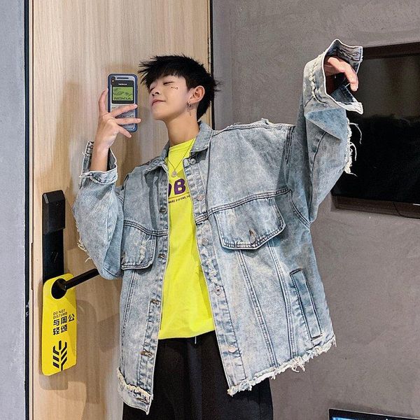men's jackets spring vintage men blue jean jacket summer retro loose windbreaker denim streetwear hip hop block ropa hombre 5j49, Black;brown
men's jackets spring vintage men blue jean jacket summer retro loose windbreaker denim streetwear hip hop block ropa hombre 5j49, Black;brown
