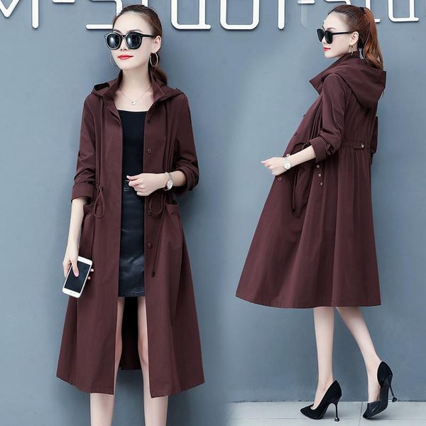 2021 spring autumn classic long trench coat women casual thin long sleeve windbreaker female korean hooded overcoat outwear 1180, Tan;black
2021 spring autumn classic long trench coat women casual thin long sleeve windbreaker female korean hooded overcoat outwear 1180, Tan;black