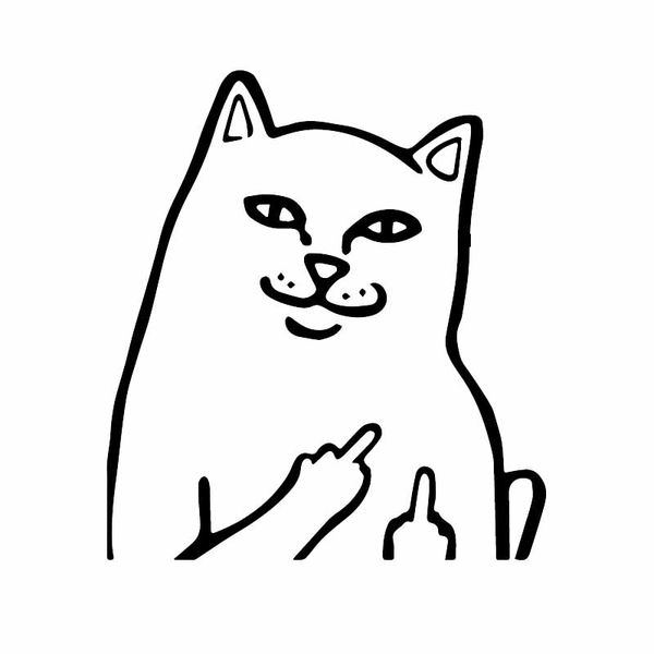 14.2x15.9cm rude funny cat vinyl decal car sticker windows black/silver c24-1809
14.2x15.9cm rude funny cat vinyl decal car sticker windows black/silver c24-1809