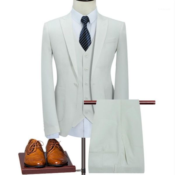 jacket + waistcoat + trousers) 2019 new high-quality men's fashion slim suit men business casual man 3 wedding dress suits1, White;black
jacket + waistcoat + trousers) 2019 new high-quality men's fashion slim suit men business casual man 3 wedding dress suits1, White;black