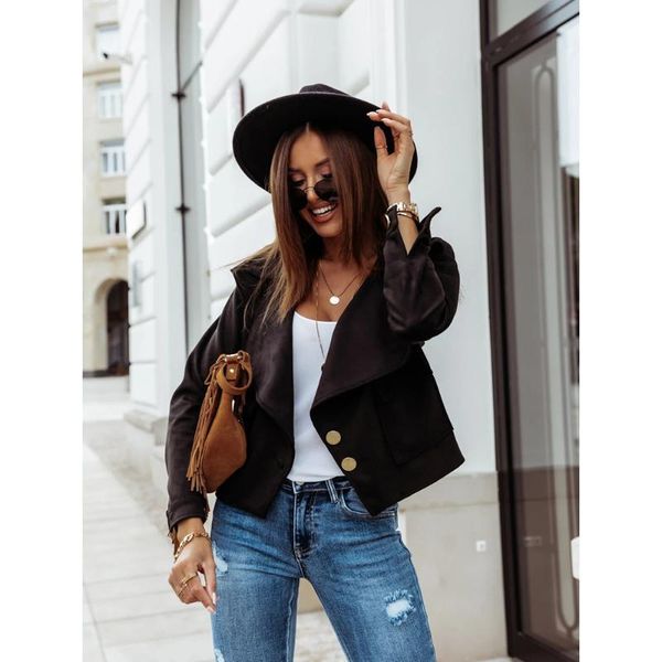 ladies jacket temperament fashion office wear autumn and winter solid color long sleeved lapel deerskin velvet button jacket, Black;brown
ladies jacket temperament fashion office wear autumn and winter solid color long sleeved lapel deerskin velvet button jacket, Black;brown
