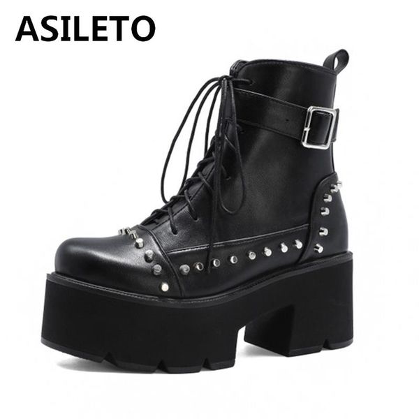 asileto new 2021 women ankle boots round toe 7cm block heels thick bottom buckle lace-up zip punk rivets big size 44 b2240, Black
asileto new 2021 women ankle boots round toe 7cm block heels thick bottom buckle lace-up zip punk rivets big size 44 b2240, Black