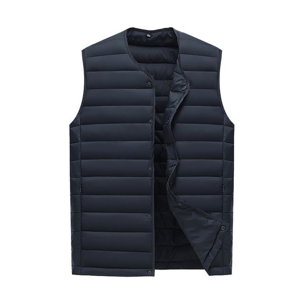 2021 new men's waistcoat ultra light cotton vest men without collar waterproof sleeveless warm liner male slim gilet ze0u, Black;white
2021 new men's waistcoat ultra light cotton vest men without collar waterproof sleeveless warm liner male slim gilet ze0u, Black;white