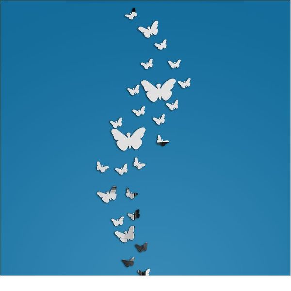 25pcs/set 3d mirrors silver butterfly wall stickers decal wall art removable room party wedding decor home decoration jllqrp
25pcs/set 3d mirrors silver butterfly wall stickers decal wall art removable room party wedding decor home decoration jllqrp
