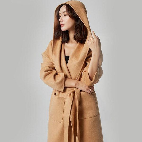 high-end max double-sided cashmere coat female in han edition hooded thickening long 2021 new custom cloth coat, Black
high-end max double-sided cashmere coat female in han edition hooded thickening long 2021 new custom cloth coat, Black