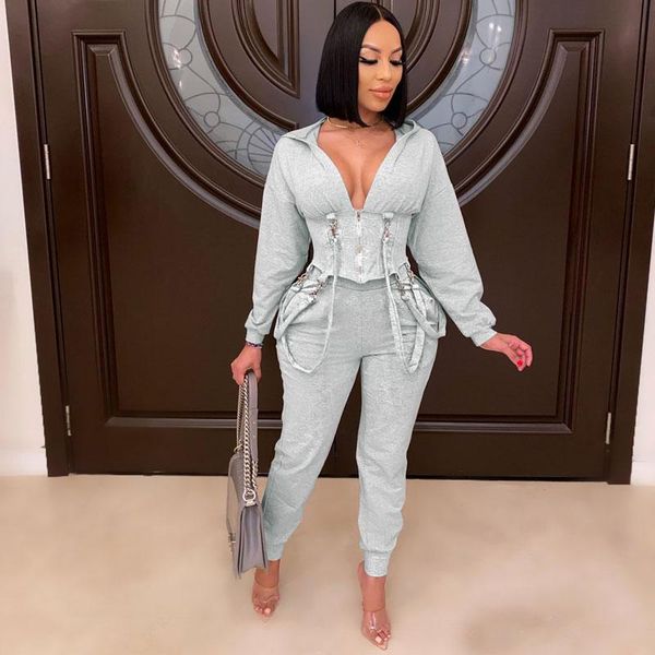 casual sport fitness suits long sleeve zipper hooded coat + bodycon pants two piece matching sets autumn women tracksuit outfits, Gray
casual sport fitness suits long sleeve zipper hooded coat + bodycon pants two piece matching sets autumn women tracksuit outfits, Gray