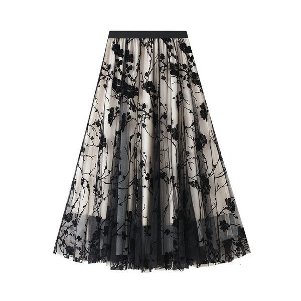 new 2021 women summer boho a-line mesh stretch high waist flower embriodery long skirt elegant faldas jupe saia licl, Black
new 2021 women summer boho a-line mesh stretch high waist flower embriodery long skirt elegant faldas jupe saia licl, Black