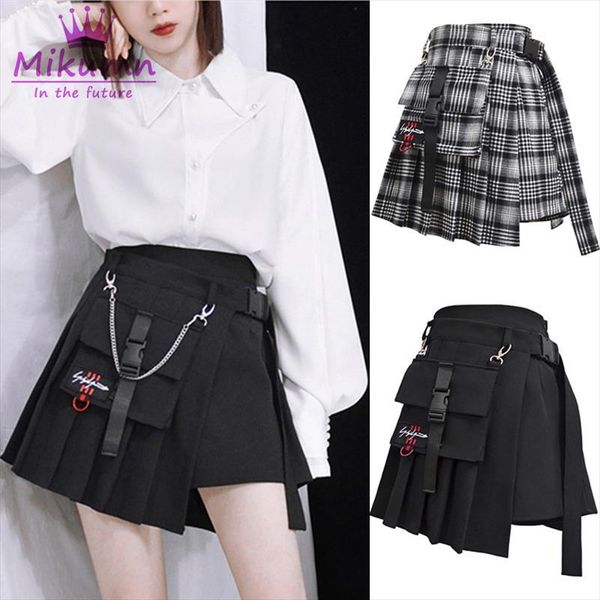 gothic punk women high waist shorts skirts with pocket harajuku cool girls vintage plaid irregular pleated fashion mini skirts, Black
gothic punk women high waist shorts skirts with pocket harajuku cool girls vintage plaid irregular pleated fashion mini skirts, Black