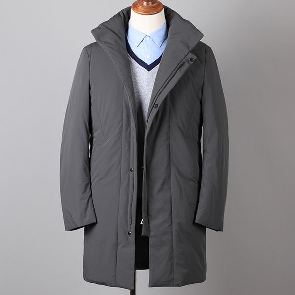 thickened medium length down jacket solid color commuter versatile simple coat men's 1921, Black
thickened medium length down jacket solid color commuter versatile simple coat men's 1921, Black