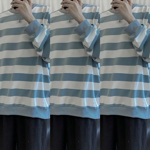 men's t- sweater shirtsweater long sleeve t-shirt ins spring and autumn korean striped loose bottomed shirt for students with velvet 1z, Black
men's t- sweater shirtsweater long sleeve t-shirt ins spring and autumn korean striped loose bottomed shirt for students with velvet 1z, Black