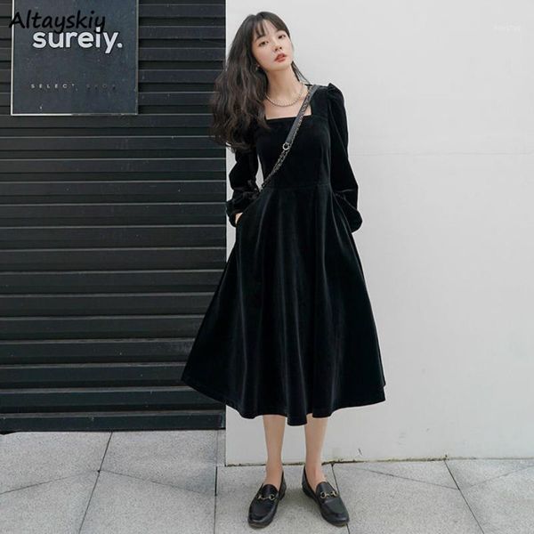 dress womens autumn black elegant square collar long sleeve temperament plus size 3xl leisure ladies french vestidos femme chic1, Black;gray
dress womens autumn black elegant square collar long sleeve temperament plus size 3xl leisure ladies french vestidos femme chic1, Black;gray