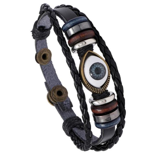 charm bracelets fashion vintage evil eye charms black bracelet cuff multi-layer weave leather beads bangle casual wristbands retro punk jewe, Golden;silver
charm bracelets fashion vintage evil eye charms black bracelet cuff multi-layer weave leather beads bangle casual wristbands retro punk jewe, Golden;silver