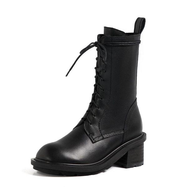 female motorcycle short boots cow leather women lace up ankle boots party basic shoes woman chunky heels, Black
female motorcycle short boots cow leather women lace up ankle boots party basic shoes woman chunky heels, Black